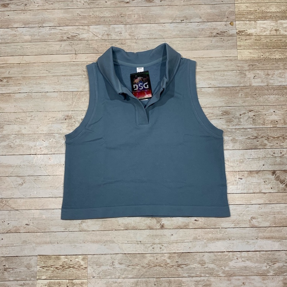 DSG Women's Seamless Collared Cropped Tank Top Size XXL NWT Athletic Golf Tennis
